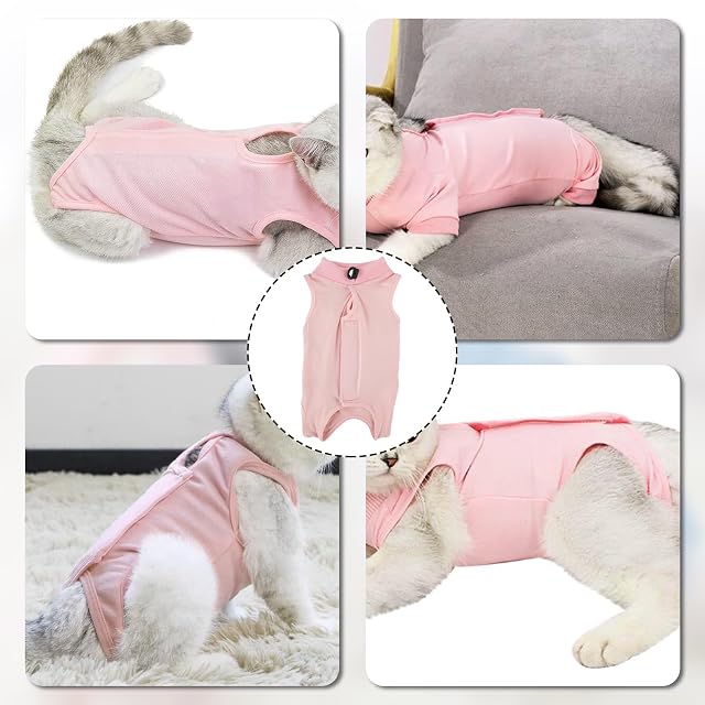 Foto 6 de 6 de Traje de Recuperación para Gato,Chaleco de Recuperación,Ropa Postoperatoria de Gatos Protectora…