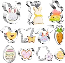 Easter Cookie Cutters, 11 Pieces Easter Cookie Cutters, Stainless Steel Cookie Cutters Set Easter Egg, Bunny, Ideal Easter Gift and Easter Cookies