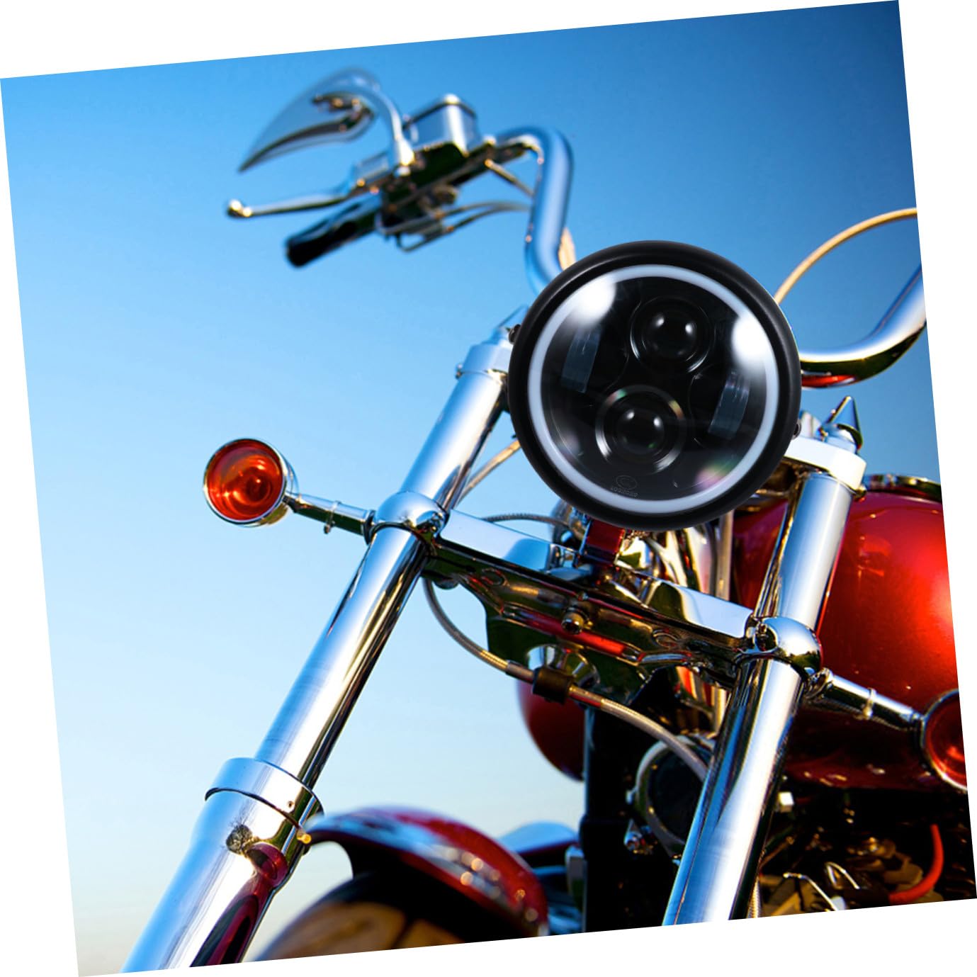 Faro a LED per Motocicletta Retrò, Lampada LED Resistente All’Usura Luce di Guida Notturna, Proiettore per Moto Adatto a Condizioni Meteo Avverse e Guida in Nebbia