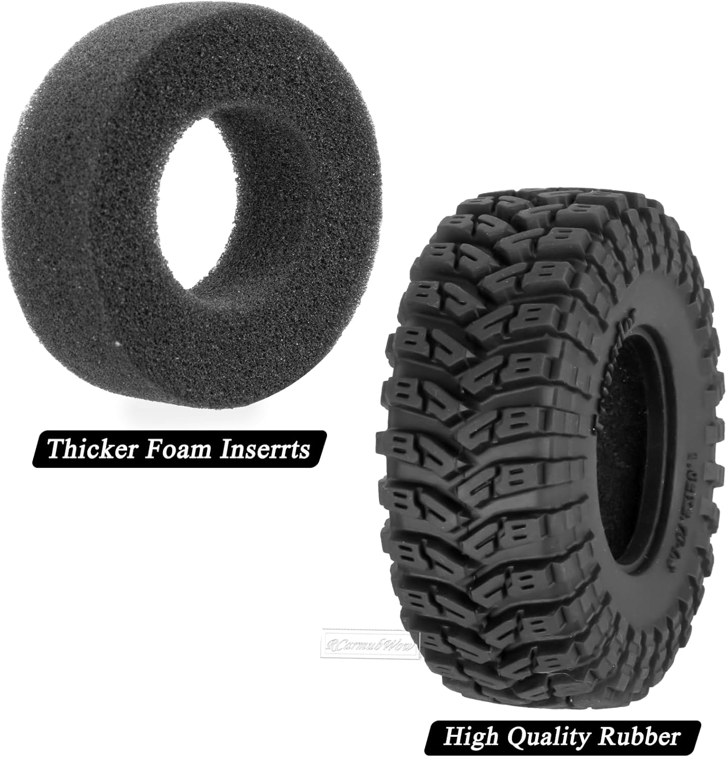 1.3 Beadlock Tire Set for 1/18 Trx4m,1/24 SCX24 FCX24 RC Crawler Car,1.3 Beadlock Wheels and Tires,Alloy Aluminium Wheels w/Swamp Claw Mud Terrain Rubber Tires,Navy Blue