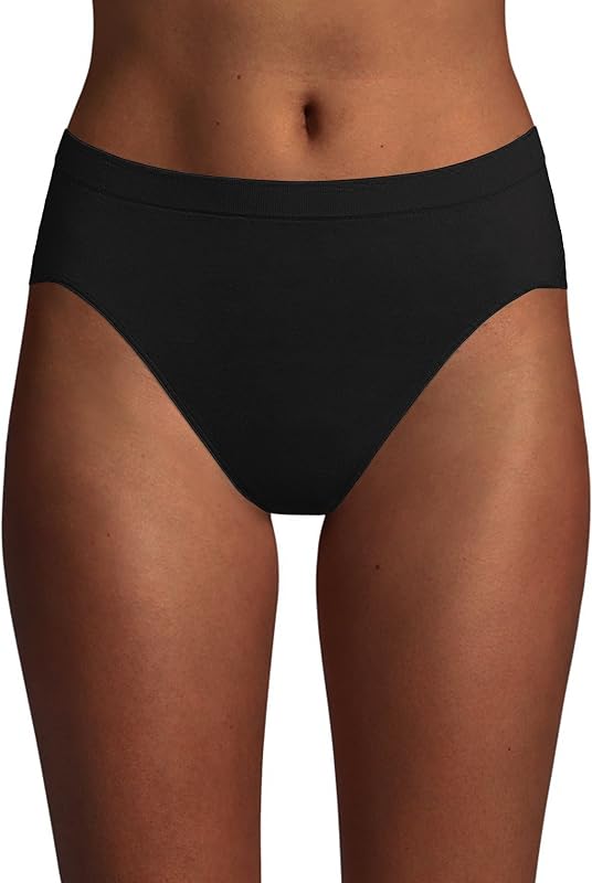 Bali Women's Seamless Hi-cut Panty, Comfort Revolution Microfiber Brief, Full Coverage Underwear