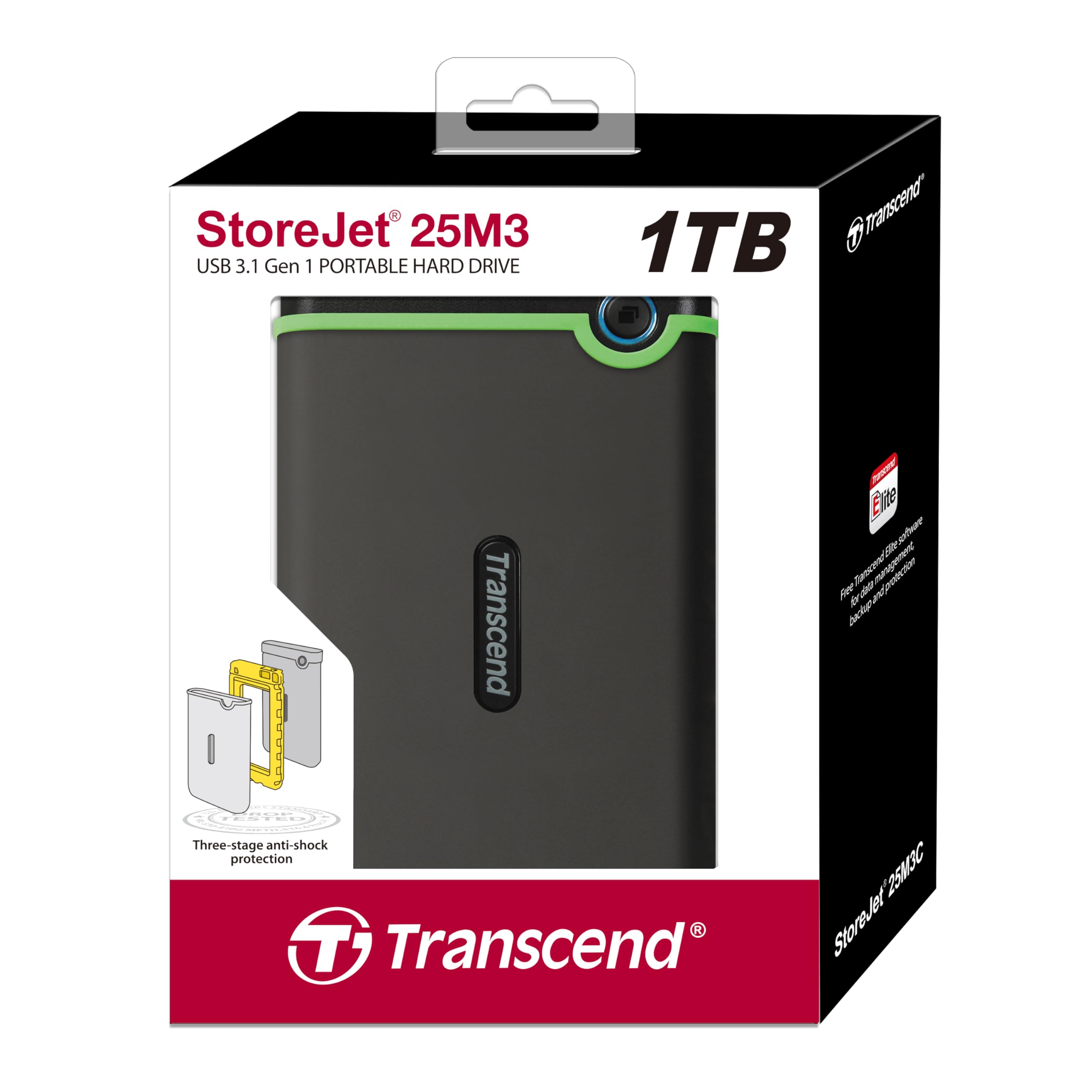トランセンドM3 1TBポータブルHDD 3年保証