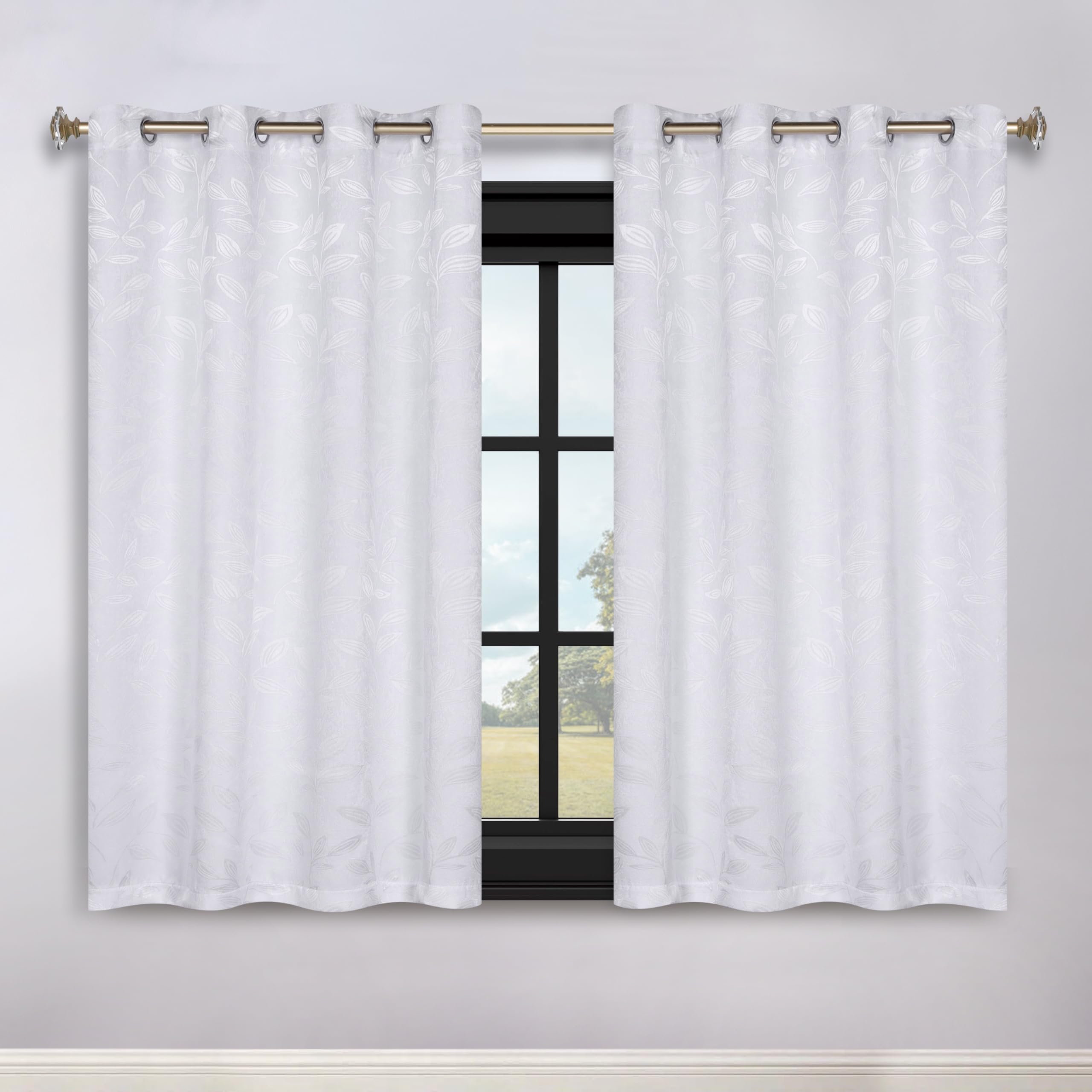 Rideaux occultants thermiques pour chambre et salon Superior blancs lot de 2 format 132x160 cm
