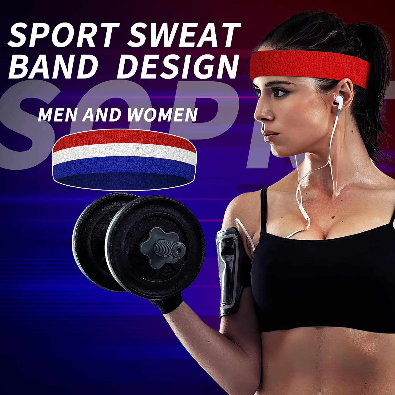 ChezMax 6PCS Moisture Wicking Headbands and Sweatbands for Men's Sports, Tennis, Basketball, Running, Working, Gym - Image 9