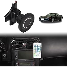 Car Phone Holder for Corvette C6 2005-2013 Magnetic Aluminum Centre Console 360 Rotatable Fixed Mobile Phone Mount Holder for Car Fit for iPhone Android&Universally Smartphones Side