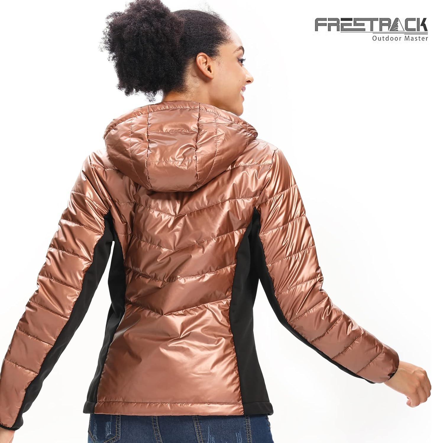 hooded padded double zip