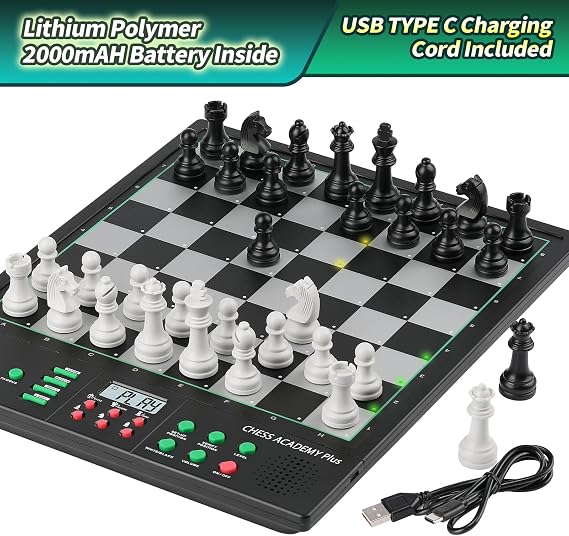 Light Up Electronic Chess Board, Move Auto Sensing Smart Computer Chess Set