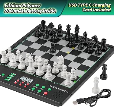 Light Up Electronic Chess Board, Move Auto Sensing Smart Computer Chess Set