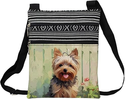 Yorkshire Terrier Pattern Crossbody Bag for Women