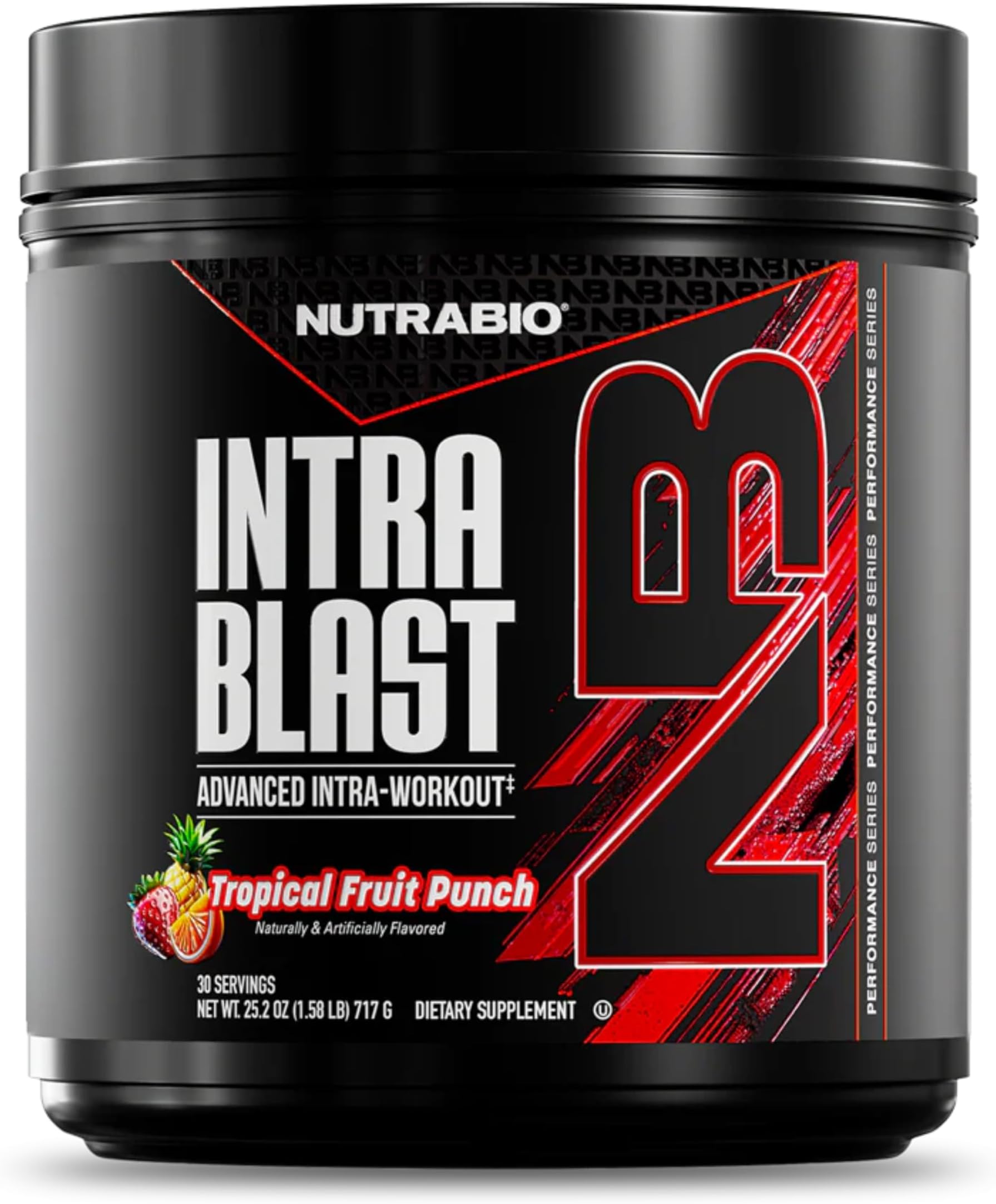 NutraBio Intra Blast Bcaa Powder Amino Acid Supplement, Electrolyte & Hydration Blend, Intra, Pre Workout & Muscle Recovery, 20g Eaa Amino Acids Powder, 5g Glutamine- Tropical Fruit Punch, 30 Serving