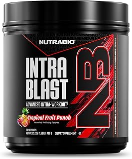 Intra Blast Bcaa Powder Amino Acid Supplement, Electrolyte & Hydration Blend, Intra, Pre Workout & Muscle Recovery, 20g Eaa Amino Acids Powder, 5g Glutamine- Tropical Fruit Punch, 30 Serving