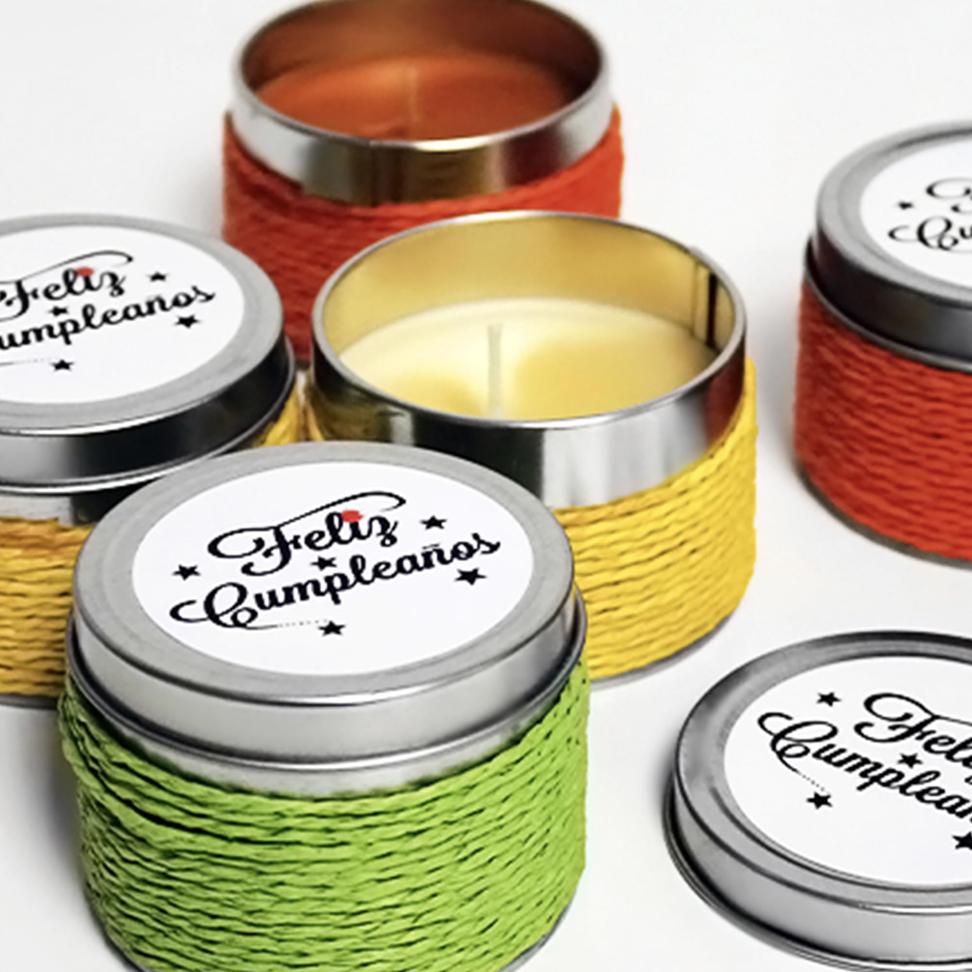 Pack de 12 velas aromáticas personalizadas con tu propio diseño o imagen para decorar tu hogar o cualquier evento como boda, bautizo, comuniones (Café)