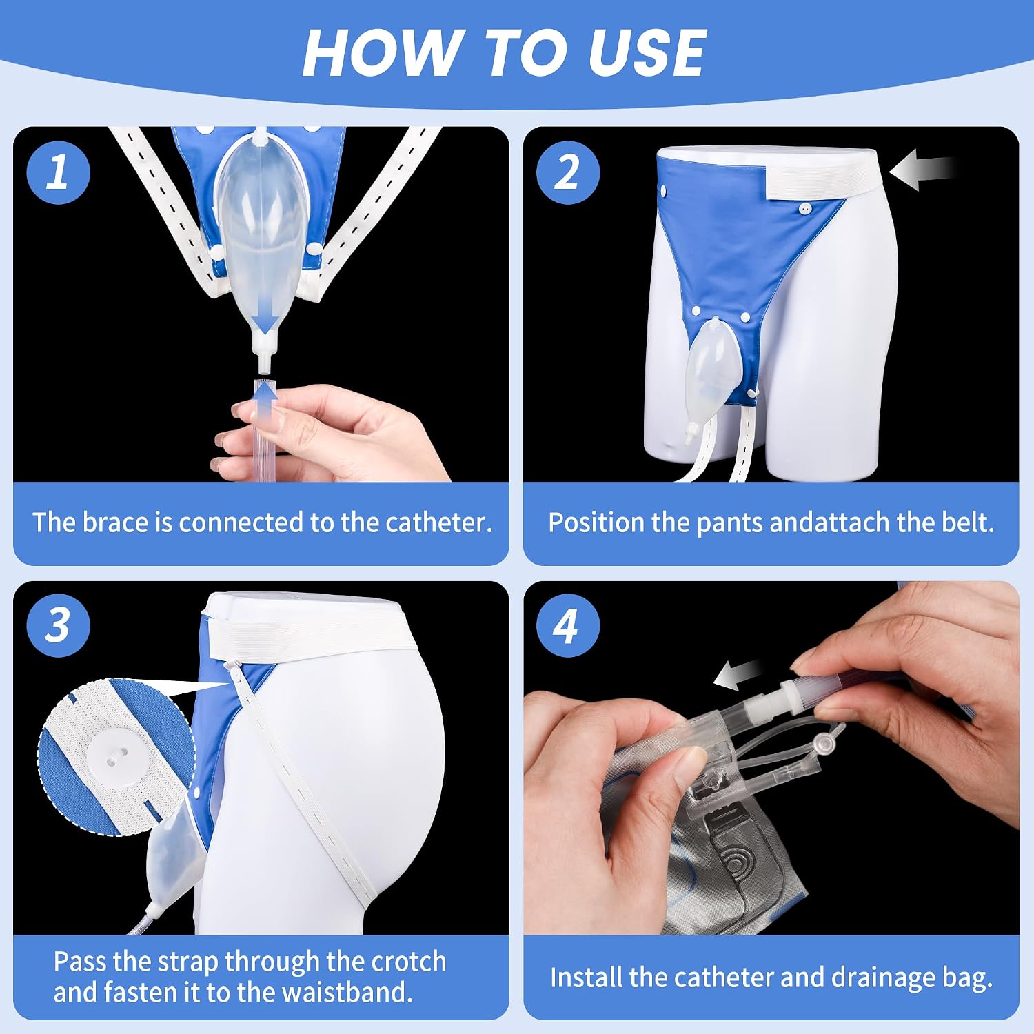 2026 Upgraded Reusable Urine Collection Bag, Condom Catheters with 1000ml & 2000ml Bags, Portable & Comfortable Wearable Urinary Drainage System(Women's Version)