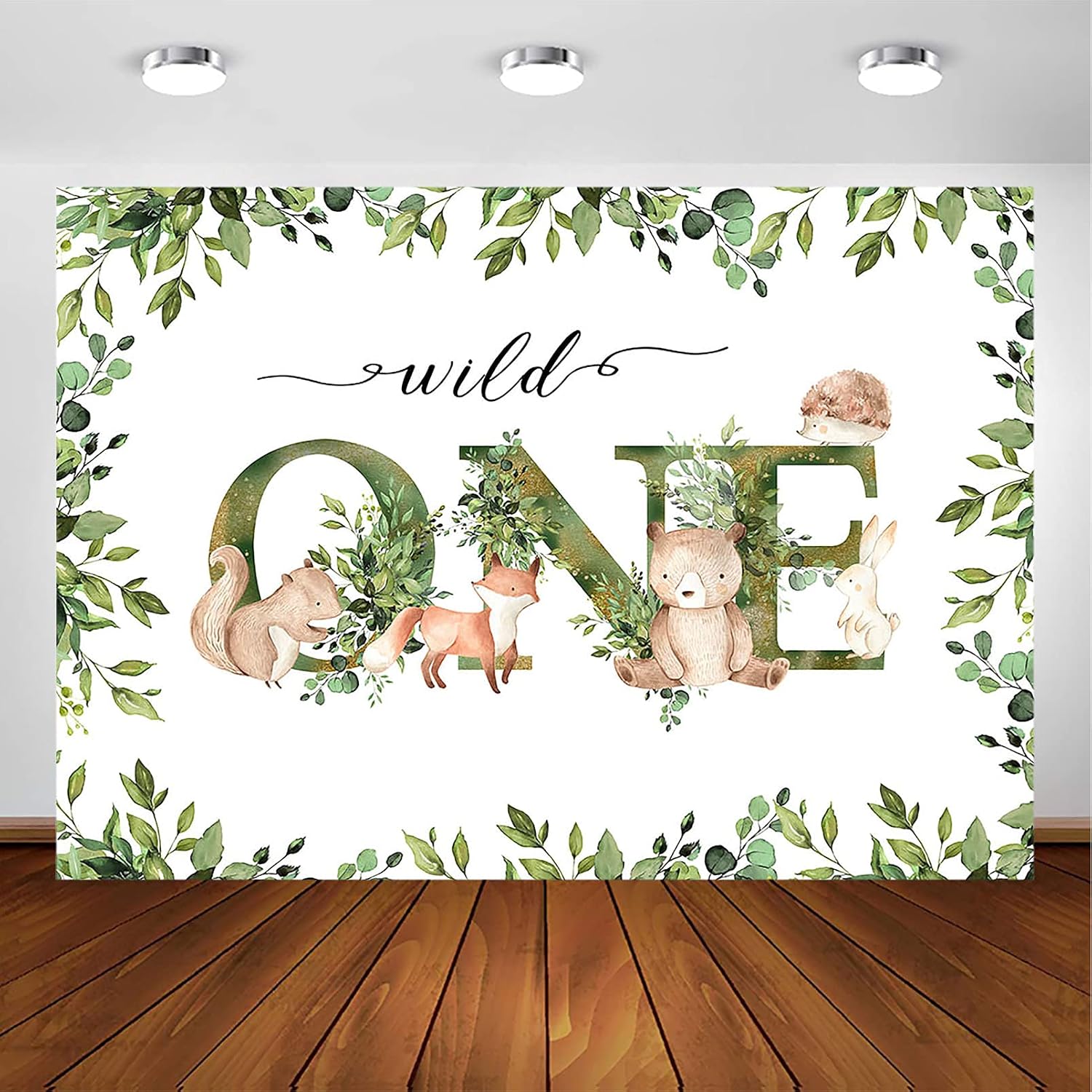 Avezano Woodland Animals Wild One Backdrop Safari Animal First Birthday Party Background Jungle Boy 1st Birthday Party Decorations Photography Backdrops (7x5ft)