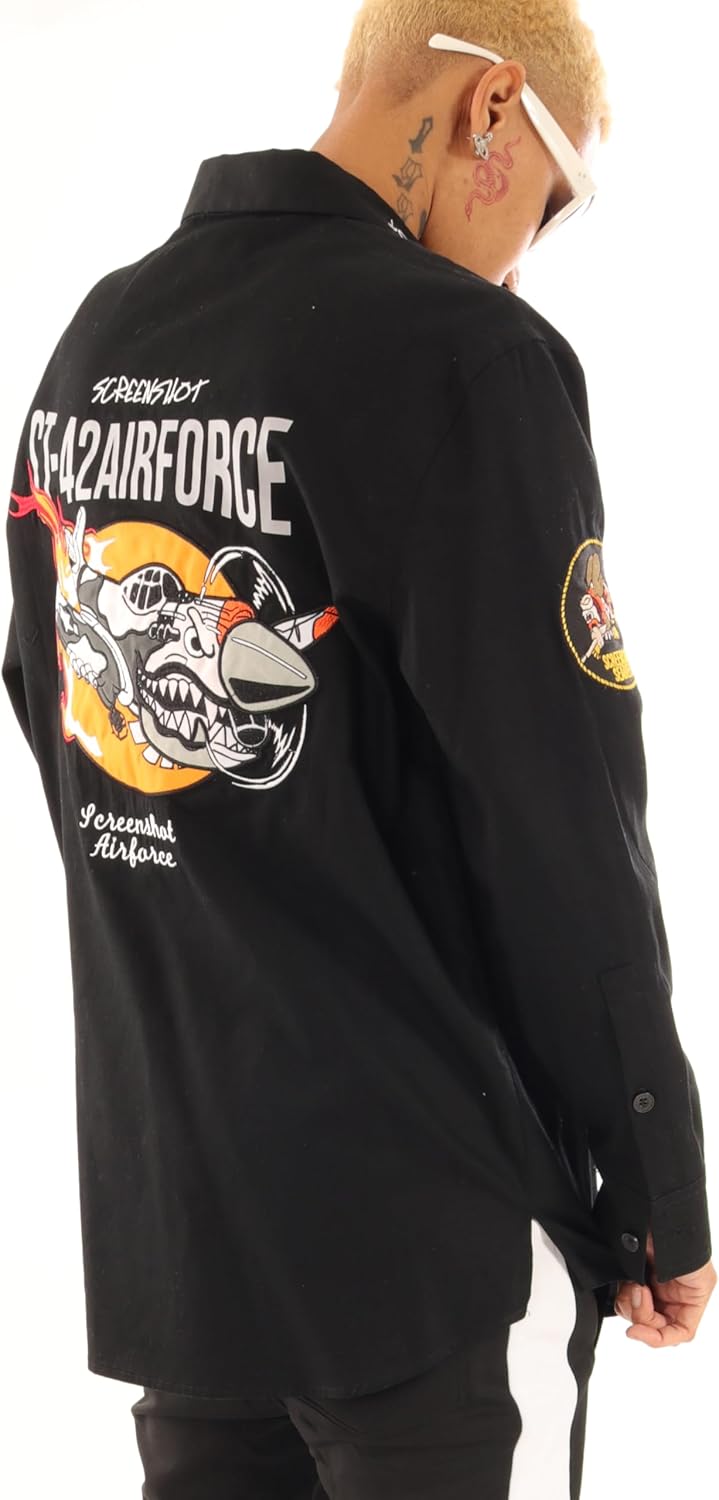 SCREENSHOT Shacket 3202 Mens Casual Plaid Flannel Shacket Shirt Jacket Button Down Long Sleeve