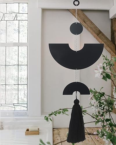 Vista 10 de IOWER Decoración bohemia de macramé para colgar en la pared, arte bohemio para pared de dormitorio, decoración de baño, cocina, borla, hogar, pared