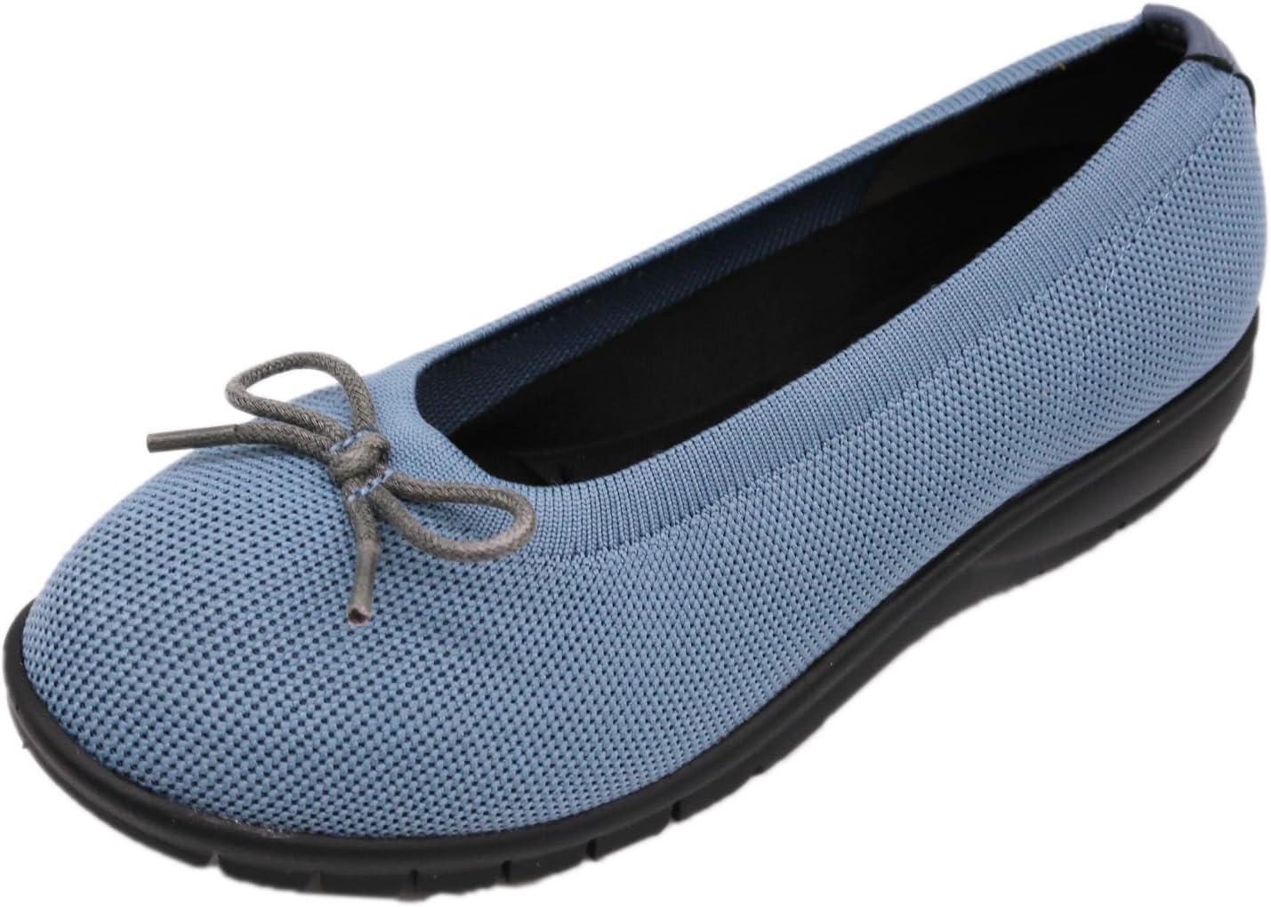 Women's Flat Soft Knit Pumps Ultra Lightweight 3E Ribbon Ballet Shoes 74222723