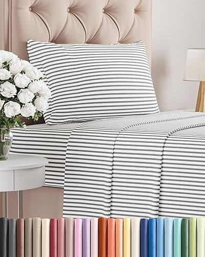 Juego de sábanas de 3 piezas talla individual, cómodas, transpirables, refrescantes, de hotel, unisex, esquinas tipo bolsillos profundos, de