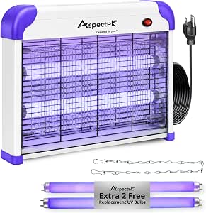 Aspectek 20W Heavy Duty Bug Zapper, Indoor & Covered Outdoor Mosquito and Fly Killer with Dual-Sided UV Attraction