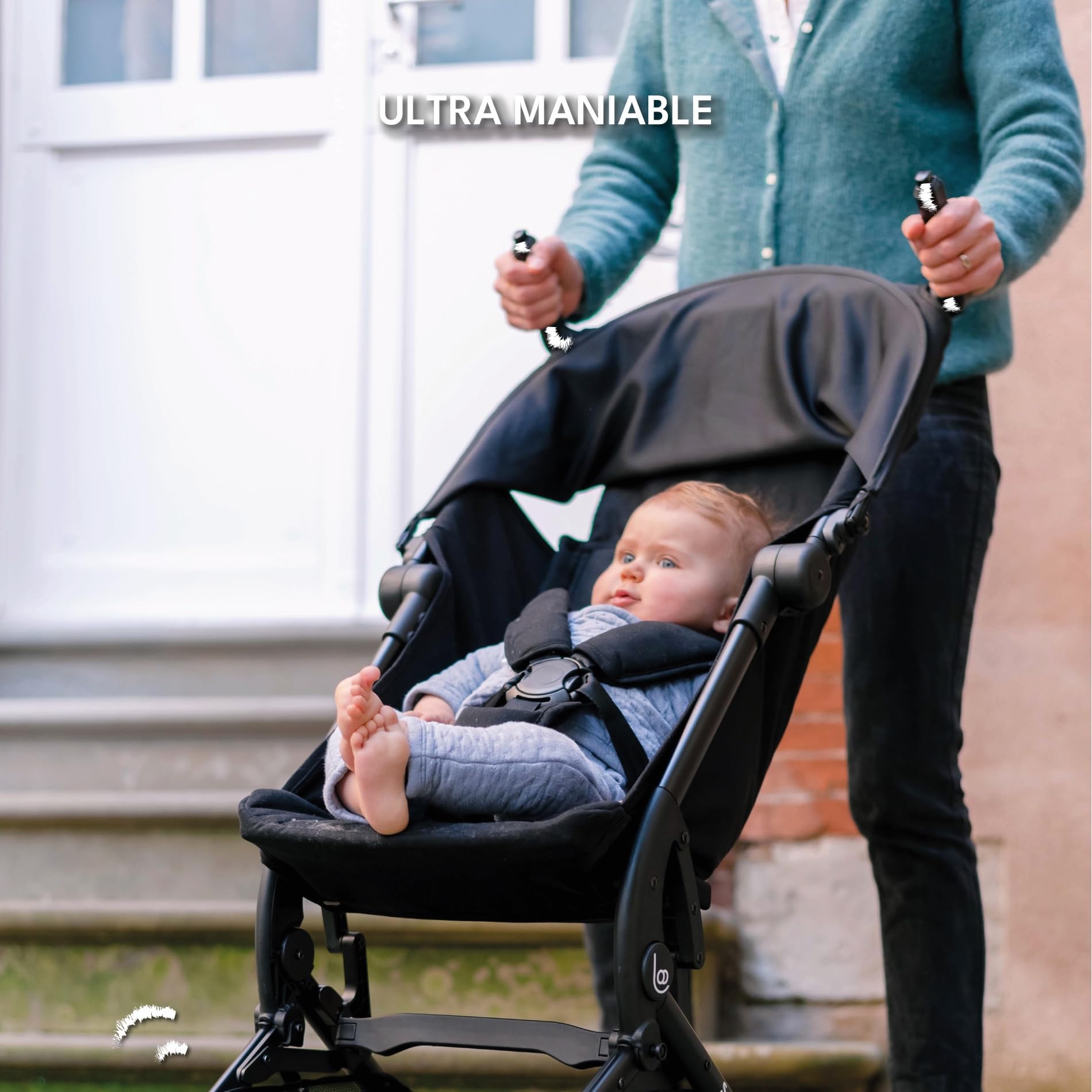 Looping Squizz mini - Poussette Citadine Naissance - Pliage rapide ultra compact, Sac de Transport, Canopy | Black