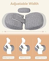 Vista 6 de Almohadas de embarazo de material transpirable, almohada de embarazo para dormir portátil, soporte de maternidad compacto para vientre, espalda