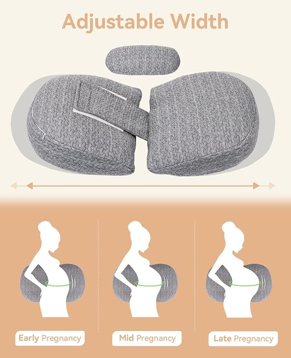 Pregnancy Pillows Breathable Material, Pregnancy Pillow for Sleeping Portable, Compact Maternity Support for Belly, Back & HIPS,Pregnancy Pillows for Sleeping,Comfortable