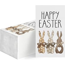 Horaldaily 100 Easter Disposable Paper Decorative Guest Napkins, Easter Bunnies Hand Towel for Party Lunch Dinner Kitchen Bathroom