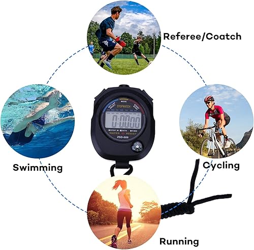 Miniatura 6 de Cronómetro digital - Juego de temporizador deportivo multifunción profesional con manejo electrónico grande (estilo B)