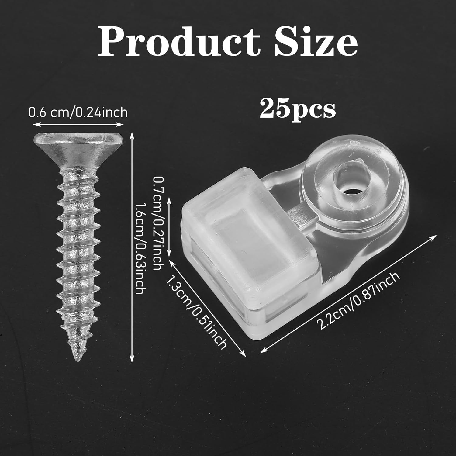 25 Pcs Universal Glass Panel Clips, Mirror Mounting Clips with Screws, Plastic Storm Door Window Clips, Glass Holders for Cabinet, Window, Door, Mirror Fixing