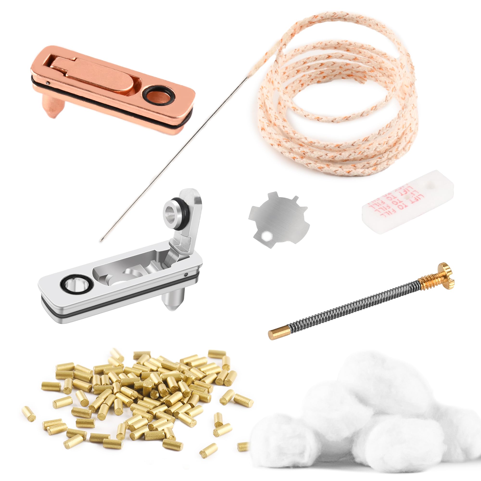 Mèche et silex pour briquet fluide avec kit de réparation et feutre