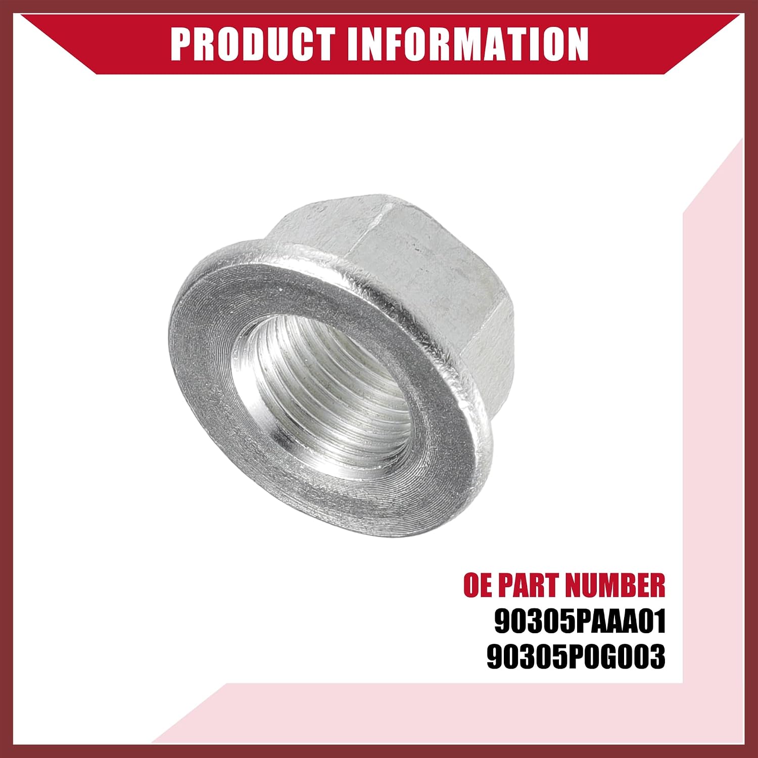 90305PAAA01 90305P0G003 Power Steering Pump Pulley Nut for Honda Accord 1995-2012 for Honda Civic 1996-2011 / Inner/Durable Metal/ 1 Pcs Silver Tone Replace Parts