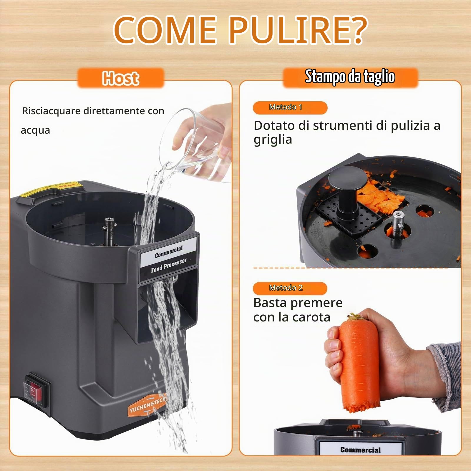 Tritaverdure Elettrico 3 in 1 - Cubettatrice per Frutta e Verdura Professionale Multifunzionale, Robot da Cucina con Lame in Acciaio Inox per affettare, Tagliare a cubetti, tritare