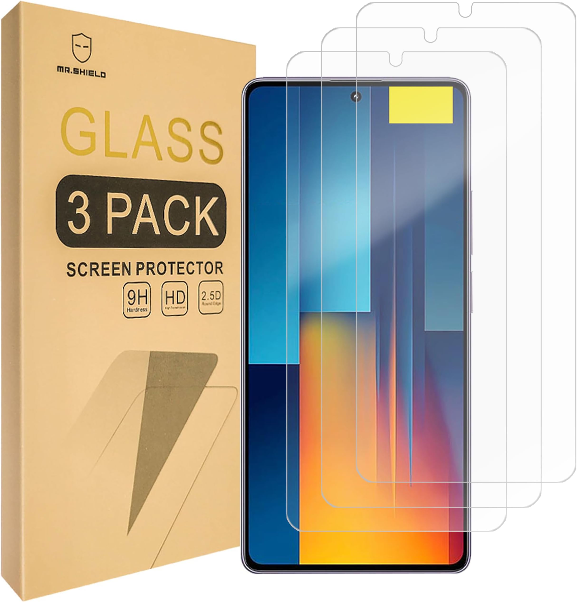 Screen Protector compatible with Xiaomi Poco M6 Pro 4G LTE [NOT for 5G Model] [Tempered Glass] [3-PACK] [Japan Glass with 9H Hardness]