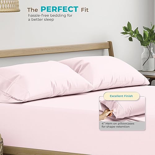 Miniatura 10 de Juego de 2 fundas de almohada de 800 hilos 100 % algodón egipcio, color azul claro, tamaño King, 100 % algodón peinado de fibras largas para dormir,