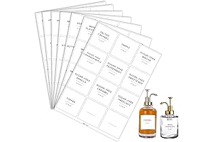 84 Pack Labels for Bottles, Containers and Pantry (Kitchen Black and White Labels)