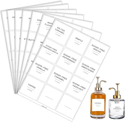 84 etiquetas de despensa, etiquetas autoadhesivas para contenedores de alimentos, etiquetas minimalistas impermeables para alimentos de cocina,