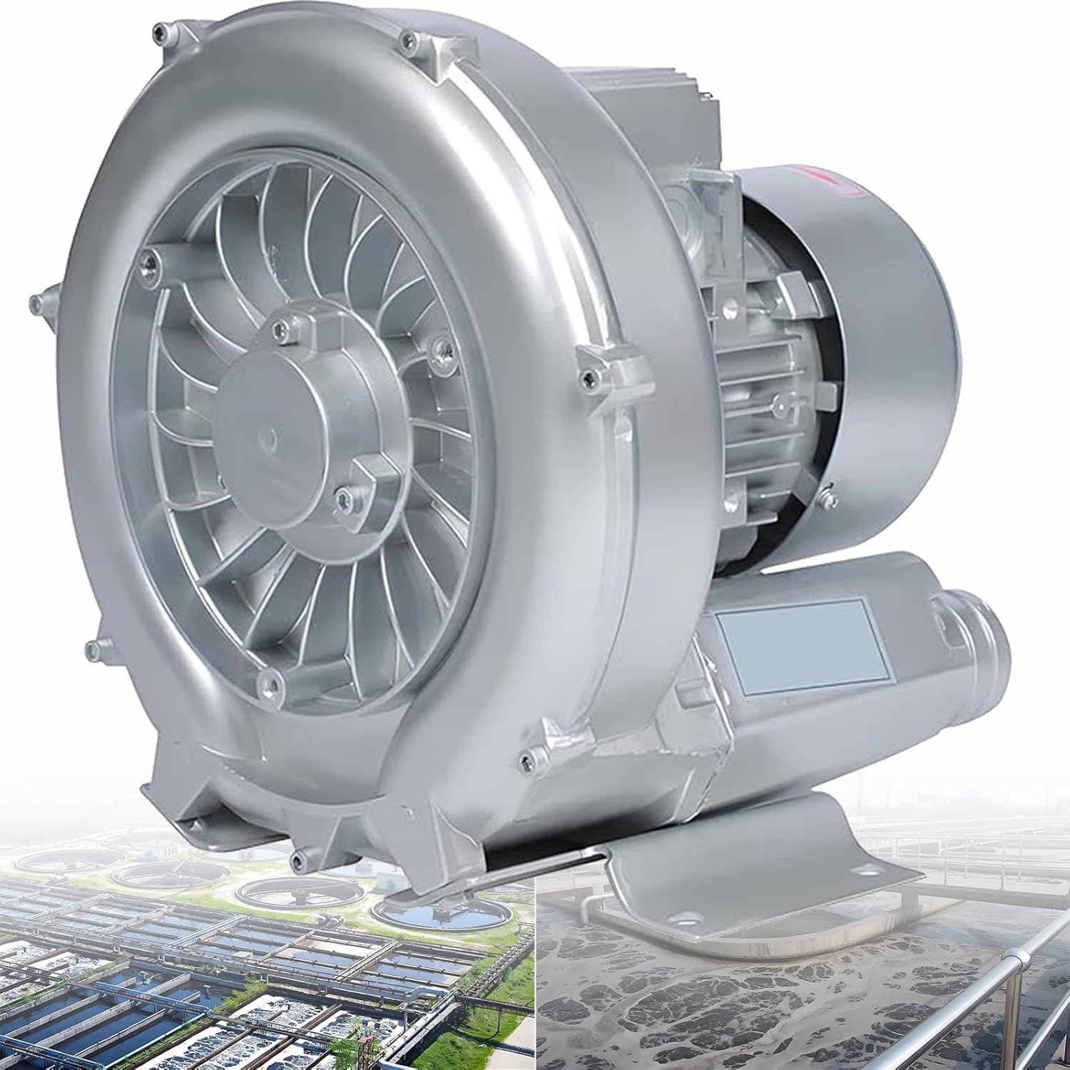 High-Pressure Regenerative Blower 120W-1500W, 110V/220V/380V, Single/Three-Phase, Industrial Vacuum Pump for Air Blowing & Sewage Aeration