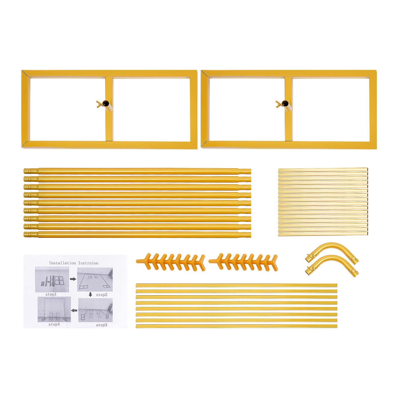Lot de 2 supports d'arche de mariage en métal de 2 x 2 m, toile de fond et arche de ballons, avec 2 colonnes de support de fleurs, convient pour les mariages, les fêtes d'anniversaire, les banquets