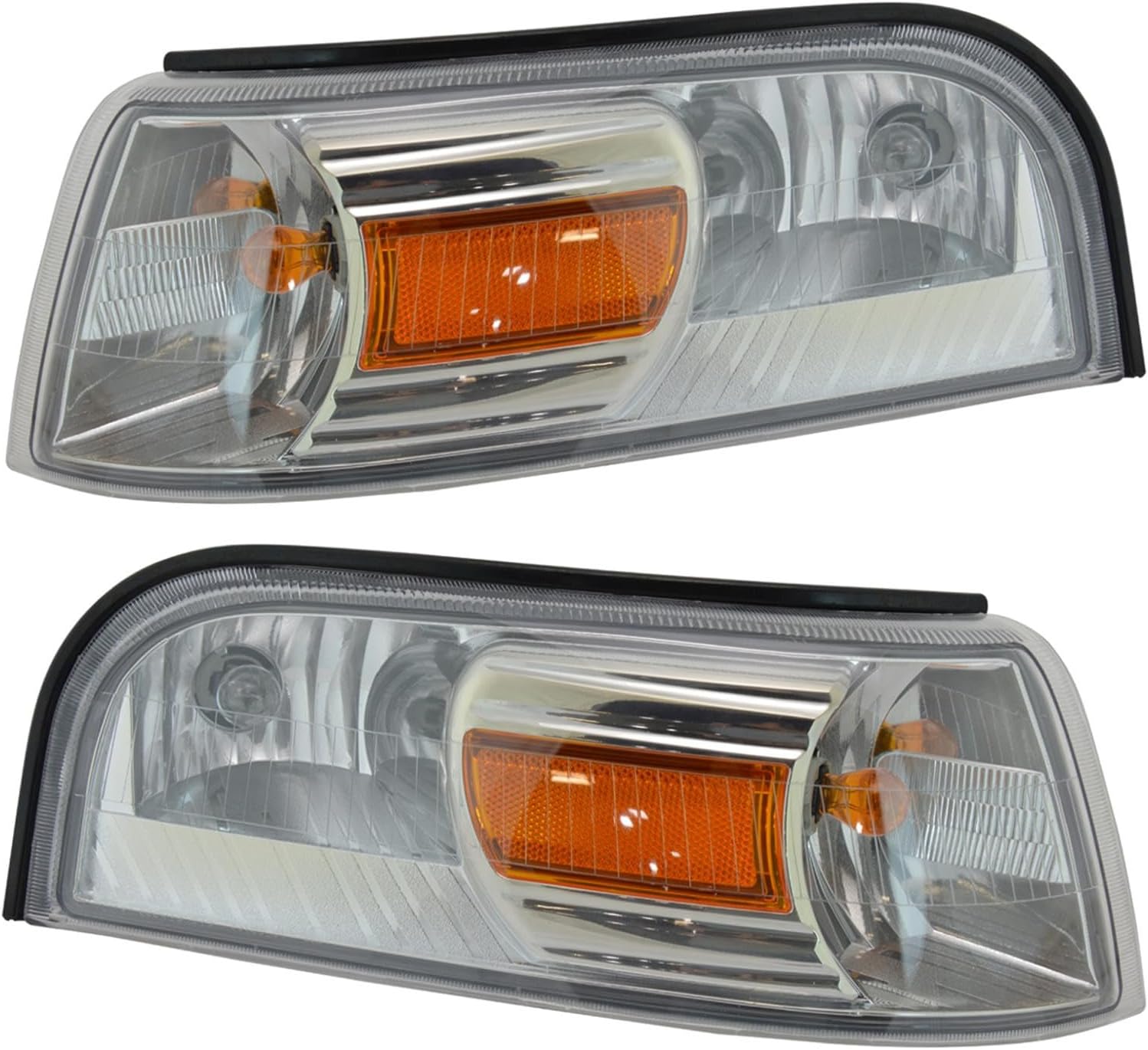 2 Piece Driver & Passenger Side Front Corner Light Assembly Set Compatible with 2006-2011 Mercury Grand Marquis FO2526103 FO2527103