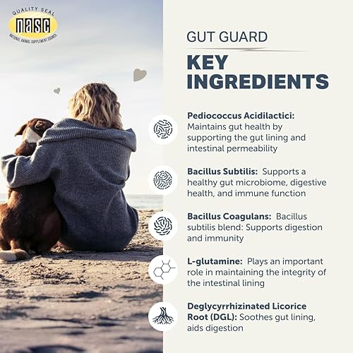 Miniatura 3 de Four Leaf Rover Gut Guard - Dog Probiotics, Prebiotics, and Organic Herbs for Gut Health and Immune Support - Veterinarian Formulated - 30 Day Large