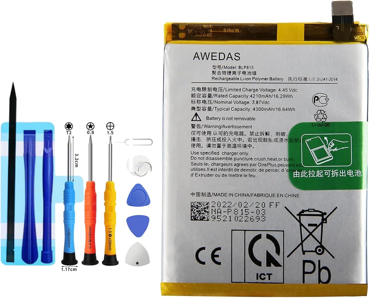 BLP815 Replacement Battery Compatible with OnePlus Nord N10 5G BE2025 with Repair Tool Kits