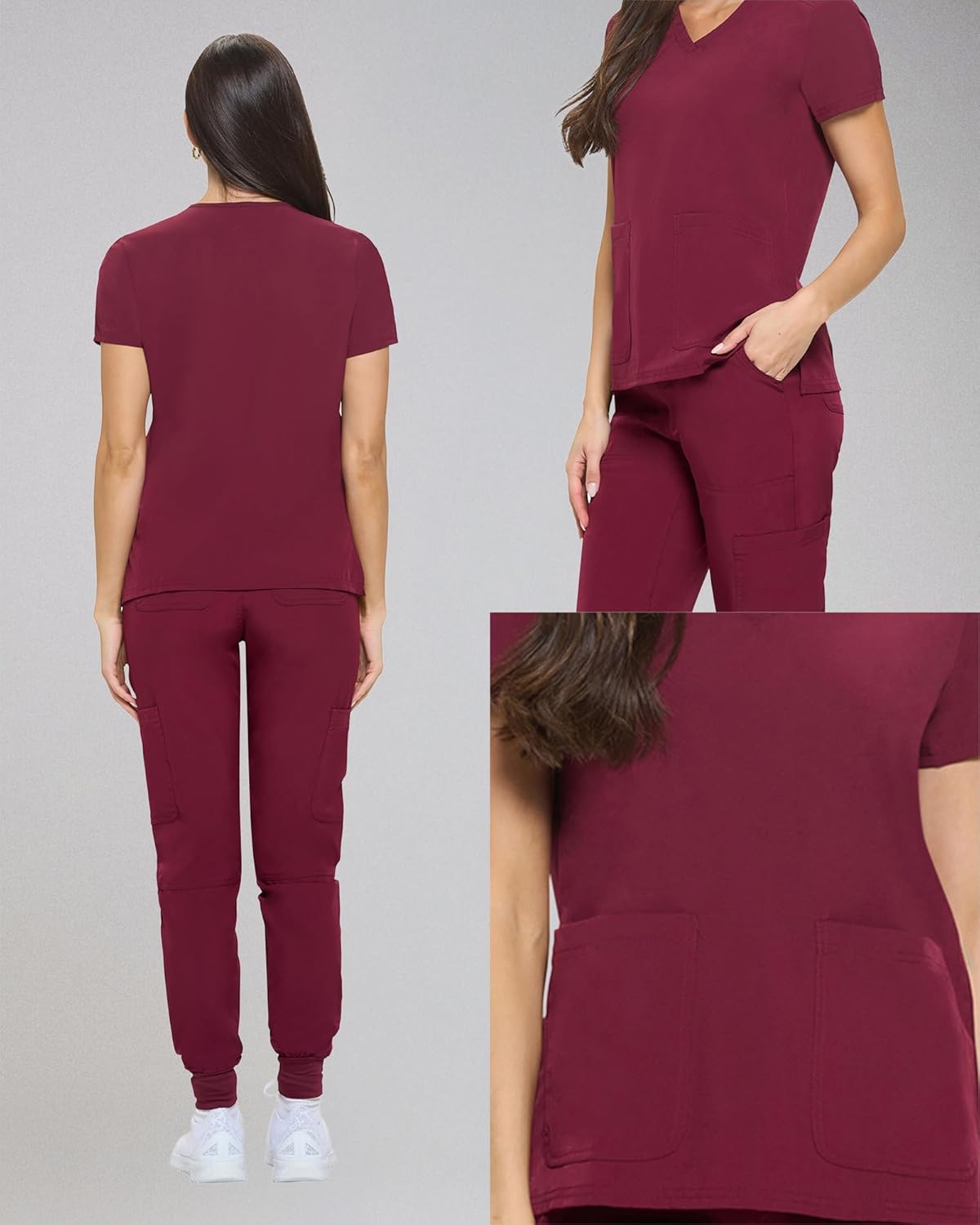 Natural Uniforms Womens Essential Cool Stretch Jogger Scrub Set with Regular and Petite Sizes - Image 3