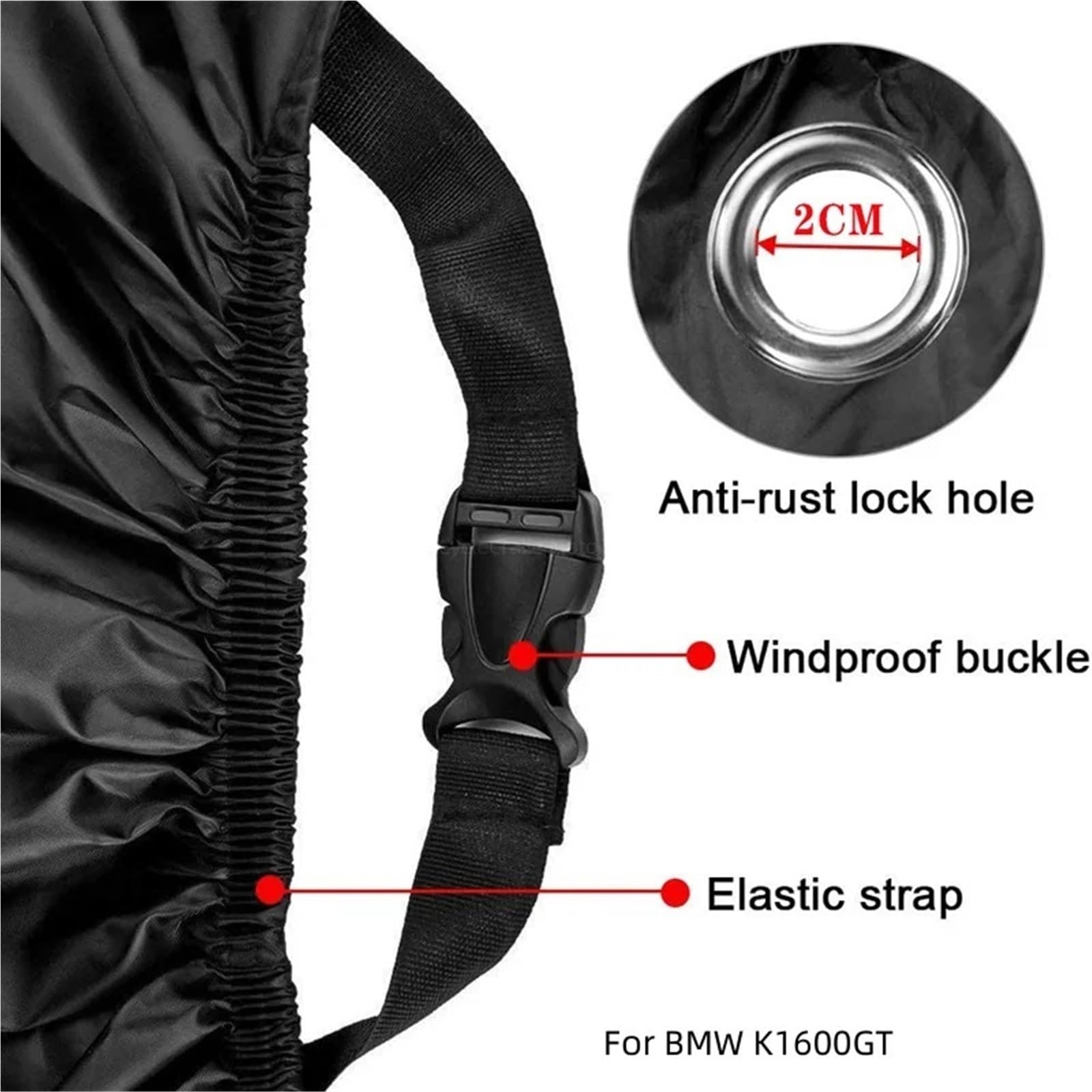 Motorcycle Cover Waterproof Outdoor Scooter UV Protector Dust Rain Cover For B/M/W K 1600GT K1600 GT K 1600 GT 2016-2021(3XL For 221-230cm)
