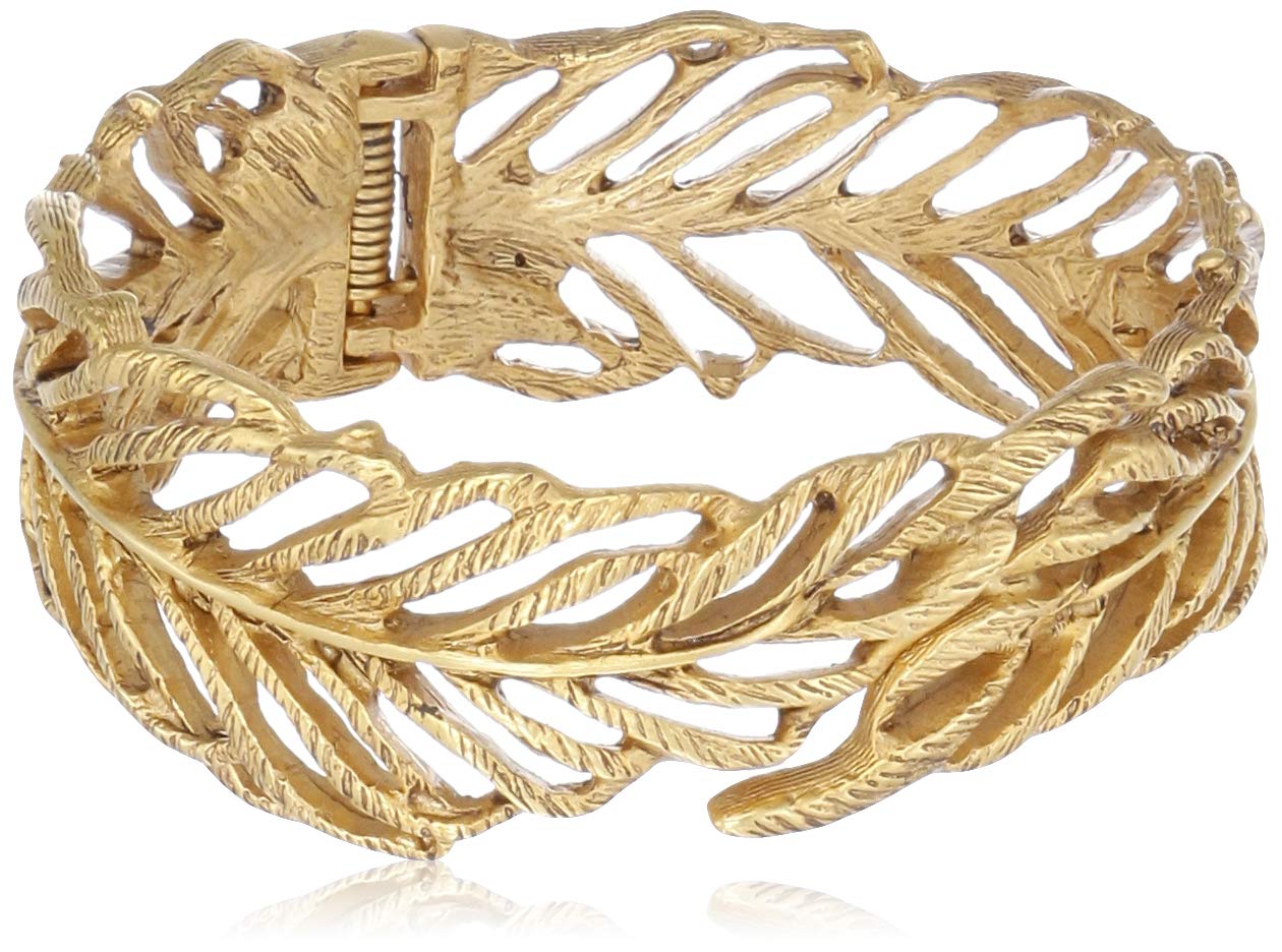 Estele24 Kt Gold Plated Fern Cuff Bracelet