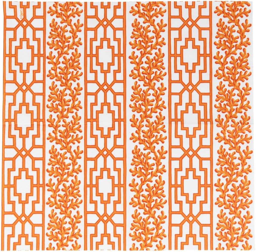 Caspari Coral And Trellis Coral Luncheon Napkins - 20 Luncheon Napkins per Pack