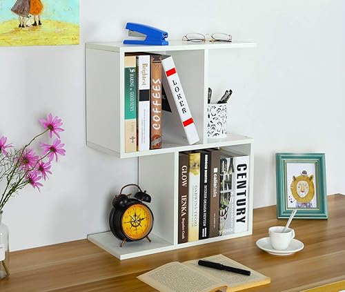 Vista 36 de PAG - Estantería de escritorio, librero ajustable para encimera, organizador de escritorio de madera para suministros de oficina, estante de Negro