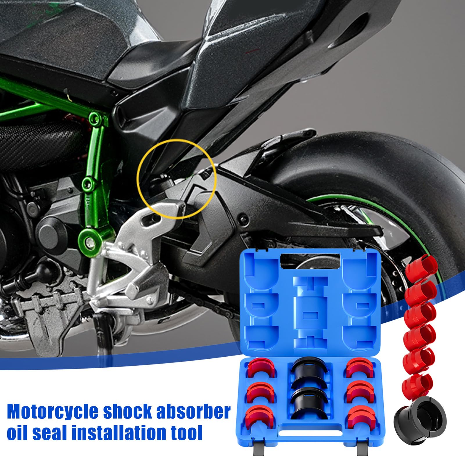 Kit Installatore Guarnizioni Set di Attrezzi per Ammortizzatori | Attrezzatura Antiscivolo per Ammortizzatori e Guarnizioni Olio Per Manutenzione Moto Offroad Garage Officina Casa
