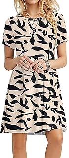 MOLERANI Women's Casual Plain Simple T-Shirt Loose Dress