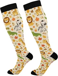 Cute Safari Animals Knee High Socks for Women Long Tube Socks 1Pair