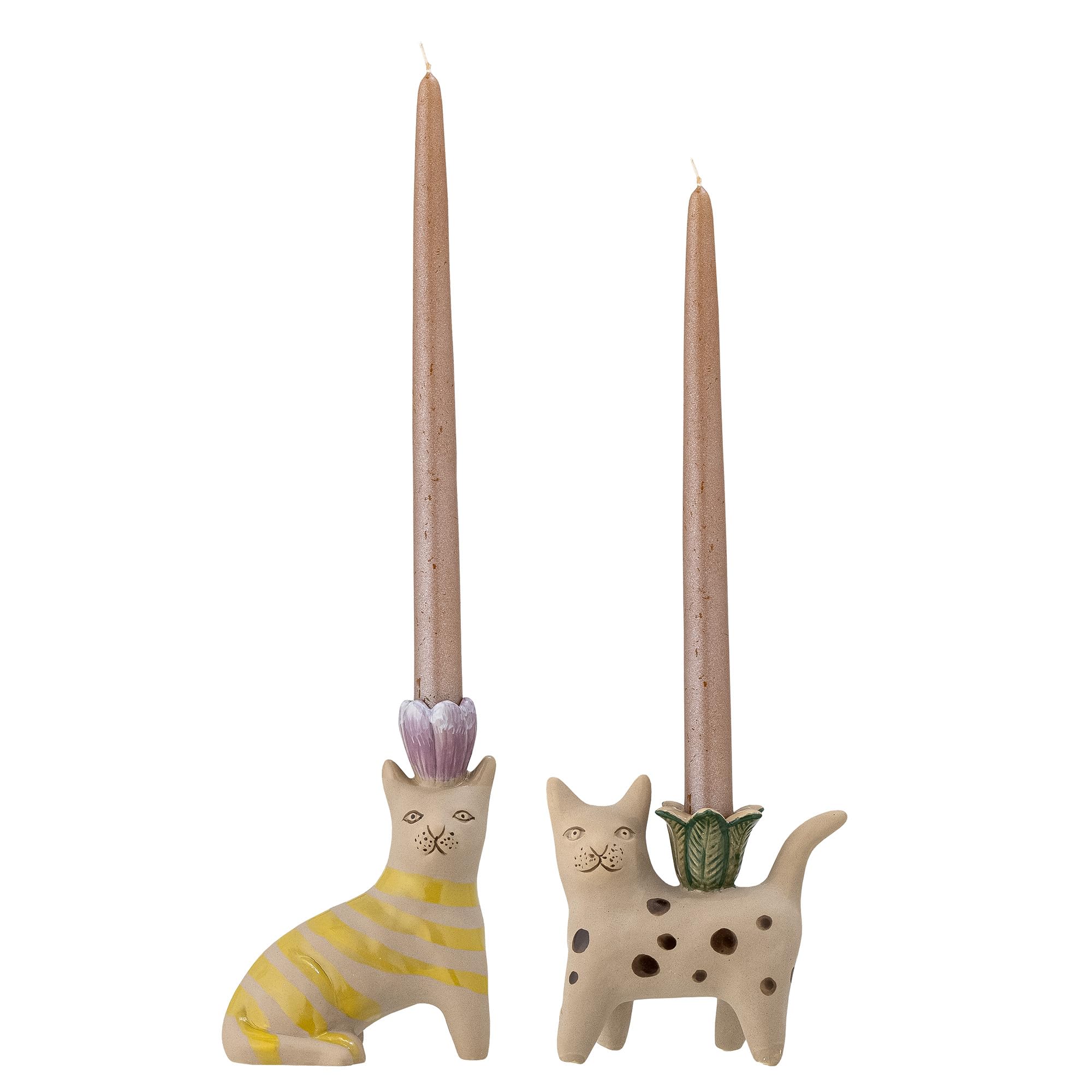 BLOOMINGVILLE - Set of 2 - Mamie Cat Candlestick (82058194)